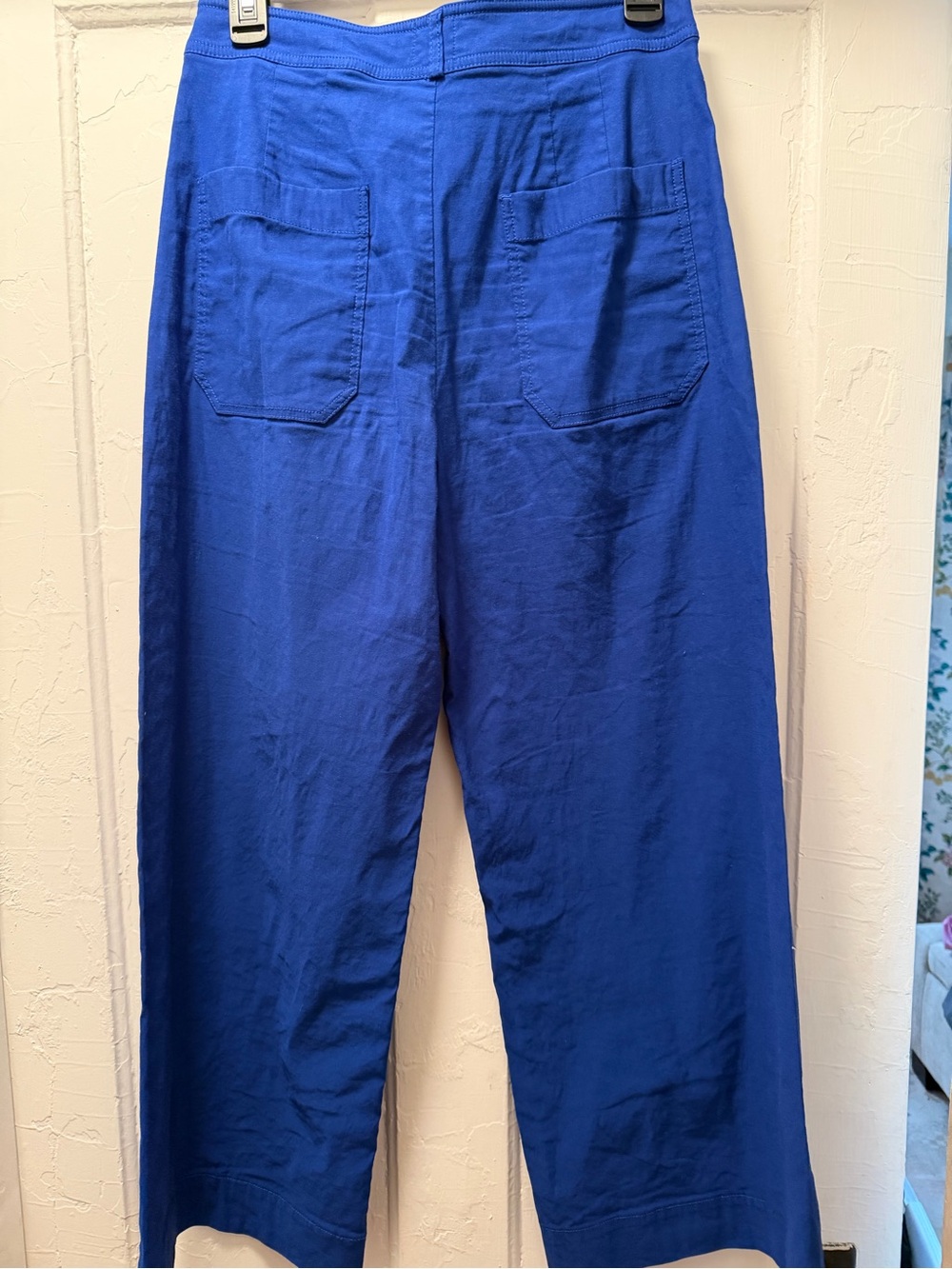 Maeve Wide-Leg High-Rise Pants in Cobalt Blue - Picture 5 of 11